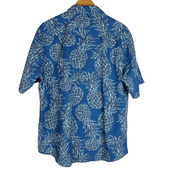 Simply Southern Shirt Mens L Blue Pineapple Hawaiian Short Sleeve Button Down - Picture 3 of 12